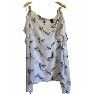 5X White Blue Bird T shirt Torrid